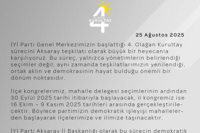 İYİ Parti Aksaray Teşkilatı, 4. Olağan Kurultay Sürecine Hazırlanıyor