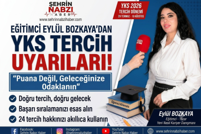 EĞİTİMCİ EYLÜL BOZKAYA’DAN YKS TERCİH UYARILARI: “PUANA DEĞİL, GELECEĞİNİZE ODAKLANIN”