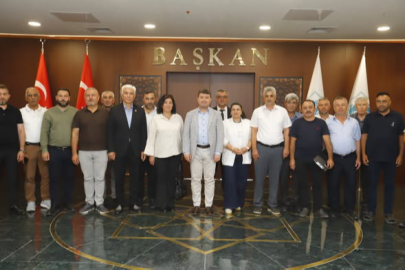 BELEDİYE BAŞKANI DR. EVREN DİNÇER; MUHTARLARI, İŞ DÜNYASINI VE SEKTÖR TEMSİLCİLERİNİ  YENİ BELEDİYE HİZMET BİNASINDA AĞIRLADI